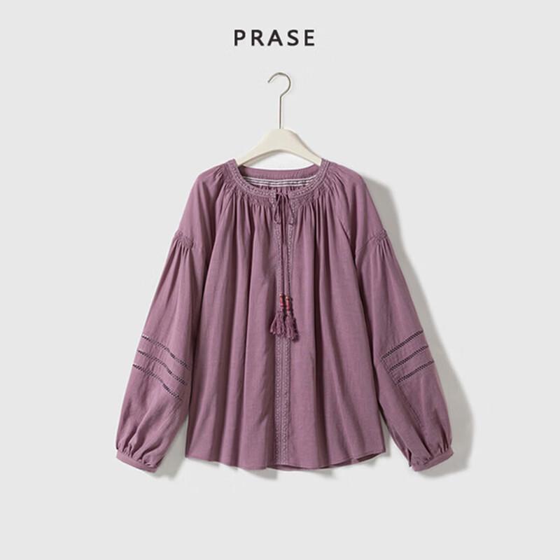 PRASE Lightweight Tencel-Ramie Blend Lace Summer Shirt XL