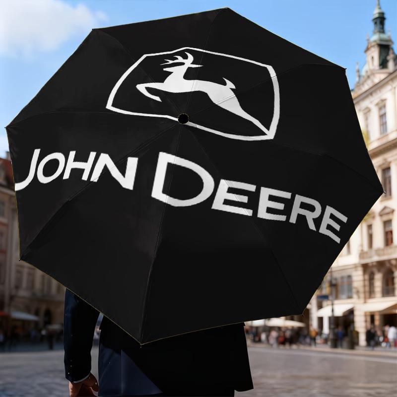 John Deere Design Regenschirm Faltschirm, Automatikschirm 8-Speichen für Reisen, Camping Nutzung Geschenk für Halloween Weihnachten