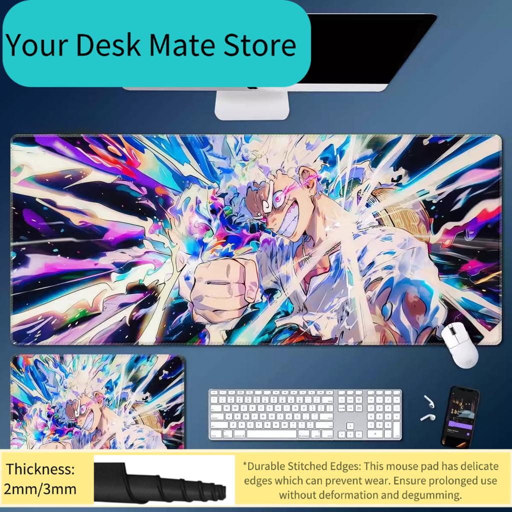 One Piece Monkey D Luffy Colorful Burst Anime Gaming Mouse Pad Large Desk Mat Anime Peripheral Table Pad
