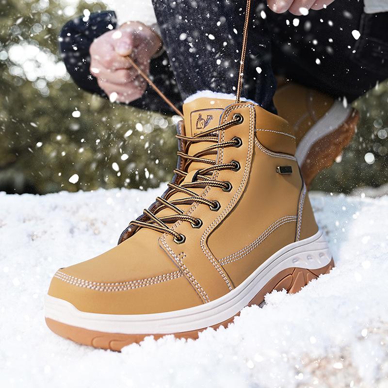 Shoes Men's plus Size Men's Outdoor High-Top Hiking Shoes Work Shoes Insulated Cotton-Padded Shoes Snow Boots
