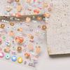 Cute Animals Bear Dog Cake Sweet Cherry Grid Bowknot Star Line Fruit Relief Self Adhesive Nail Art Stickers 5D Manicure Decals
