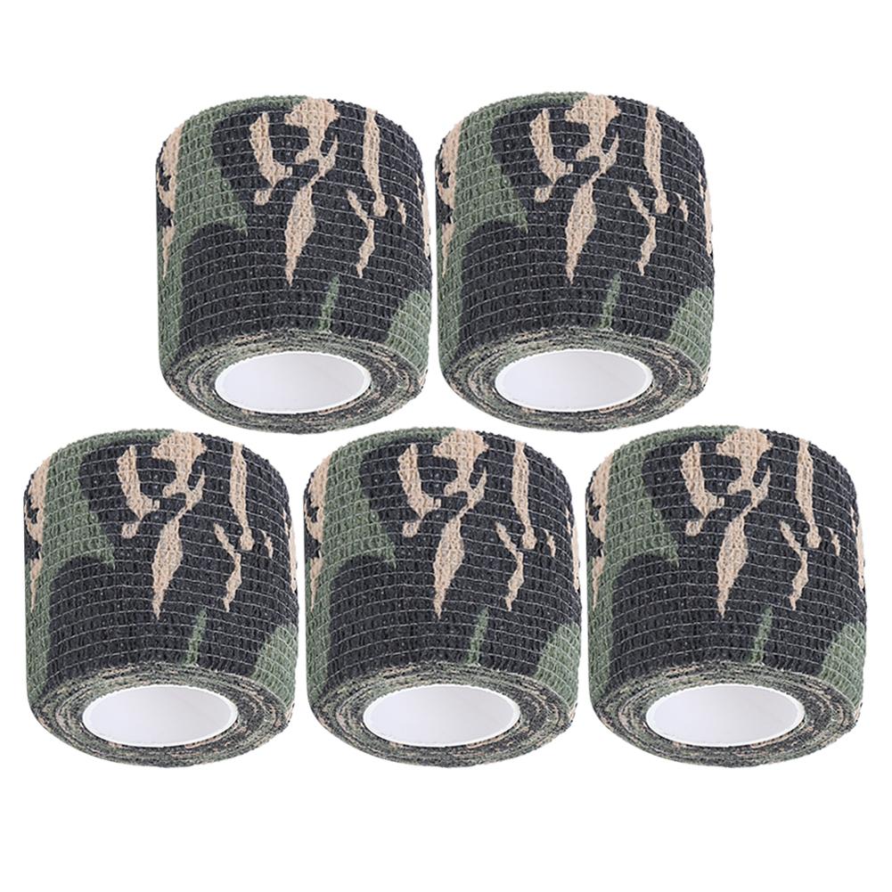 (5Pcs Set) SelfAdhesive NonWoven Outdoor Strench Tape Hunting Camouflage Tapes(Camouflage Des Bois )