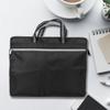 Portable Waterproof Oxford Cloth File Bag Zippered Business Meeting Document   (Black)