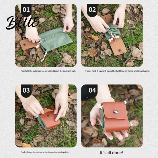 Sac de cueillette mains libres Sac de glanage pliable avec ceinture Toile et cuir PU Ceinture de taille réglable Pochette pour fruits et légumes Pliable