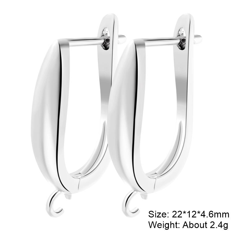 Juya 2 4 Pcs/Lot DIY Anti-Allergy Gold Silver Plated Schwenzy Fastener Ear Wire Hooks Women Earrings Accessories Supplies
