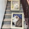 Painting Cat Scratcher Vertical Frame Sisal Cat Bed Durable Scratching Pad for Indoor Cats Protect Furniture Cats Toy