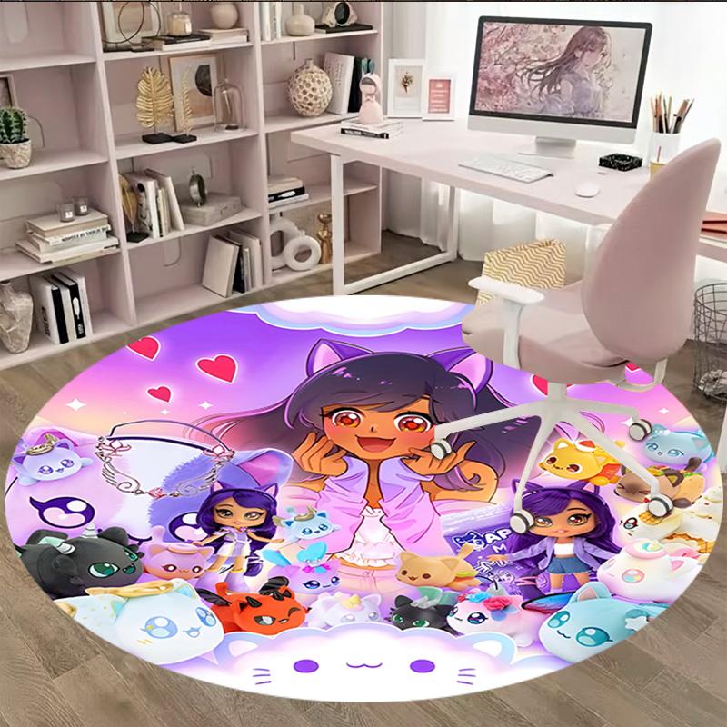 1pc Anime A-AphmauS (3) Print Round Carpet Chair Round Carpet Suitable for Bedroom Living Room Home Decorative Carpet