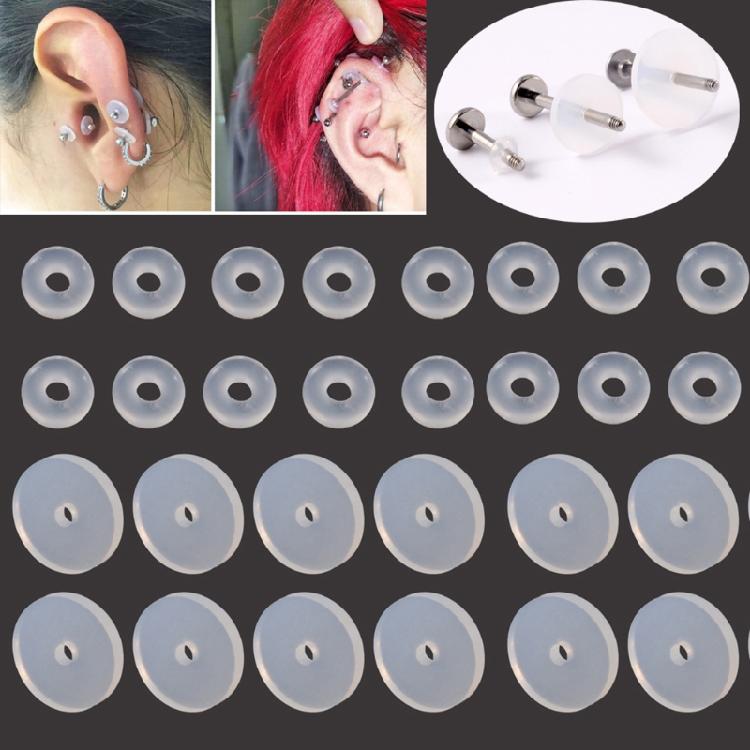 Piercing Healing Silicone Discs Transparent Disc Pads for Fixing the Earrings