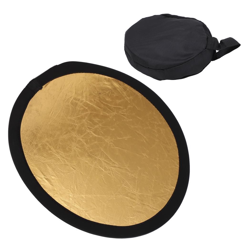 2 In 1 30cm Light Round Photography Reflector Collapsible Portable Outdoor Studio ReflectorGold
