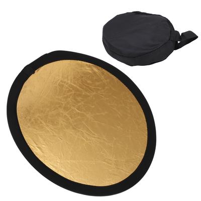 2 In 1 30cm Light Round Photography Reflector Collapsible Portable Outdoor Studio ReflectorGold