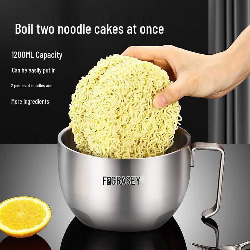 304 Stainless Steel Instant Noodle Bowl with Lid