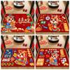 Cartoon New Year Red Floor Mat Front Door Decorative Carpet  Home Decoration