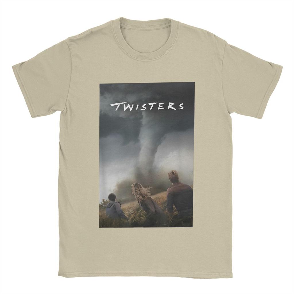 Hipster Twisters Poster 2024 T-Shirt Men Round Collar Cotton T Shirt Action Thriller Movie Short Sleeve Tee Shirt Party Tops
