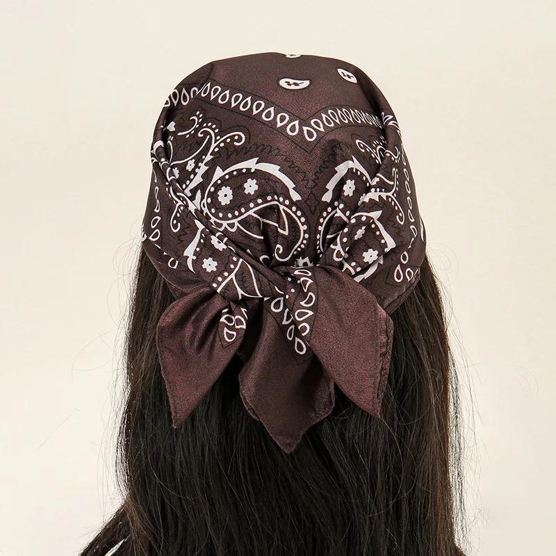 Fashion Bohemian Print Bandana Hair Bands for Women Turban Headband Square Scarf Handkerchief Hair Accessories Bonnet Hijab