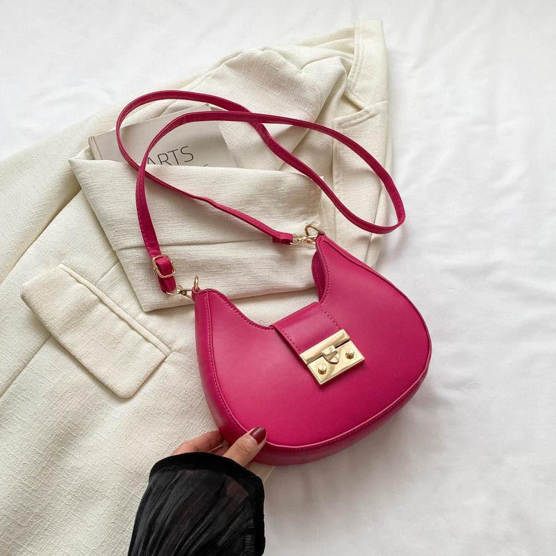 Stylish Korean Dumpling Bag For Women Soft Pu Material Fashionable Shoulder Bag Available In Four Eye-catching Colors роза розовый