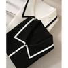 Women's clothing contrasting colors spring and autumn new long-sleeved lapel sweater small fresh knitted sweater women