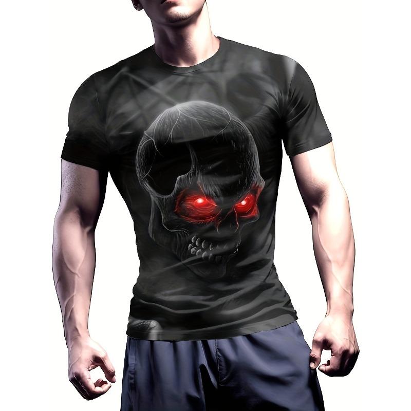 Men's 3D Printed T-Shirt Muscle Pattern Print Outdoor Fitness Breathable Quick Drying Sports Short Sleeve O-Neck Pullover Casual Top