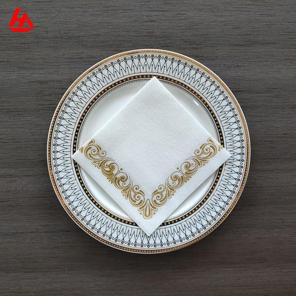 Good White Golden Paper Napkins Tissue Serviettes Customized Napkins for Restaurant