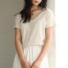 New Spring and Summer Silk Bottoming Shirt Women's Lyocell Goose Egg Neck Short Sleeve Top