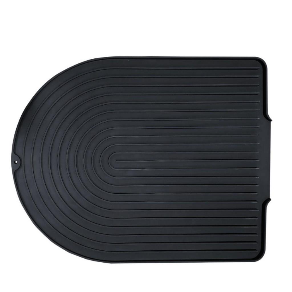 Große Silikon-Abtropfmatte mit Ableitungsöffnung zum Trocknen von Schüsseln und Geschirr