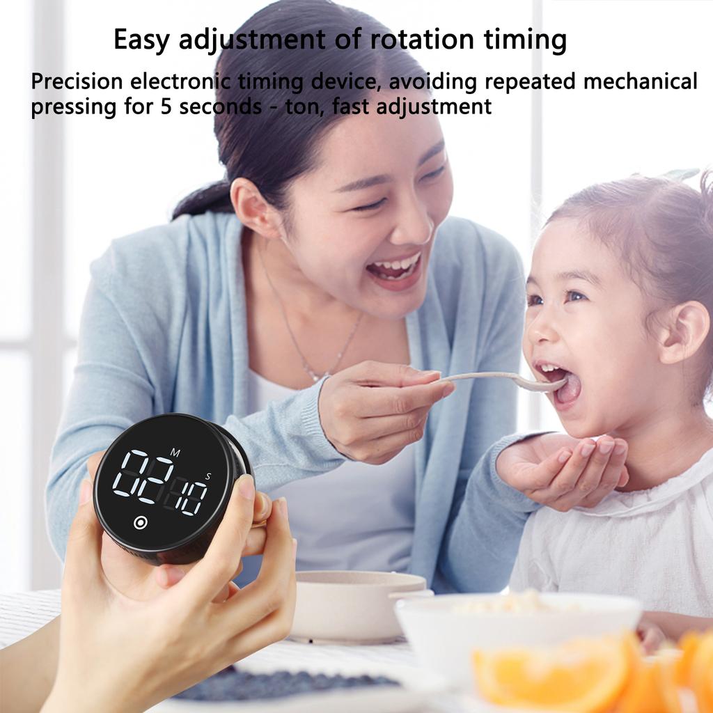 Kitchen Digital Timer With Large Led Display Adjustable Memory Function Silent Magnetic Countdown Clock