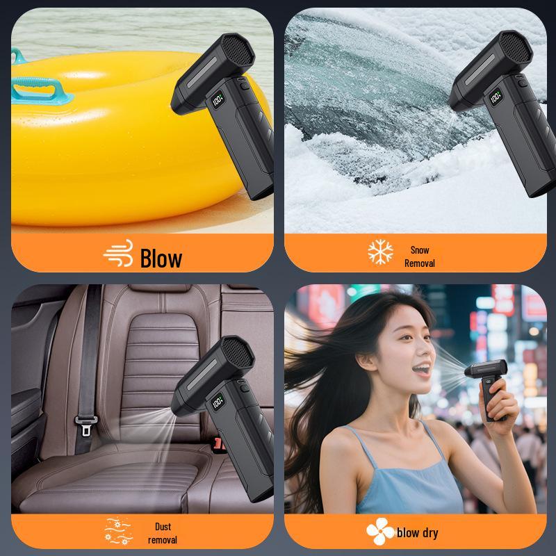 Portable High-Speed Brushless Turbo Fan: Handheld Wireless Hair Dryer for Outdoor Use