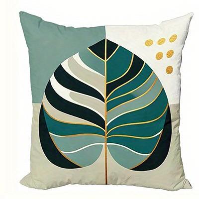 Modern Geometric Leaf Pattern Throw Pillow Covers Pattern Cushion Cover Suitable For Sofa Bedroom Car Pillow Cover