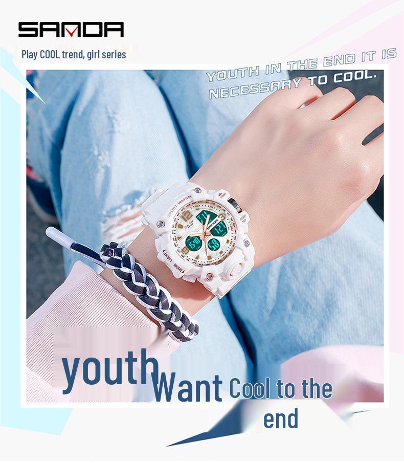 Sanda Fashion Luminous Waterproof Multi-function Sports Watch for Men & Women, Suitable for Students