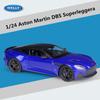 WELLY 1/24 Aston Martin DBS Superlaggera High Quality Alloy Sport Car Model Diecast Metal Track Racing Vehicle Children Toy Gift