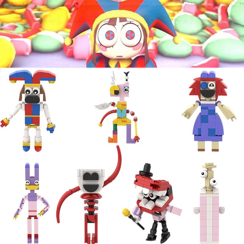 Amazing The Digital Circus Pomni Jax Building Block Figure Model Kids Diy Toy