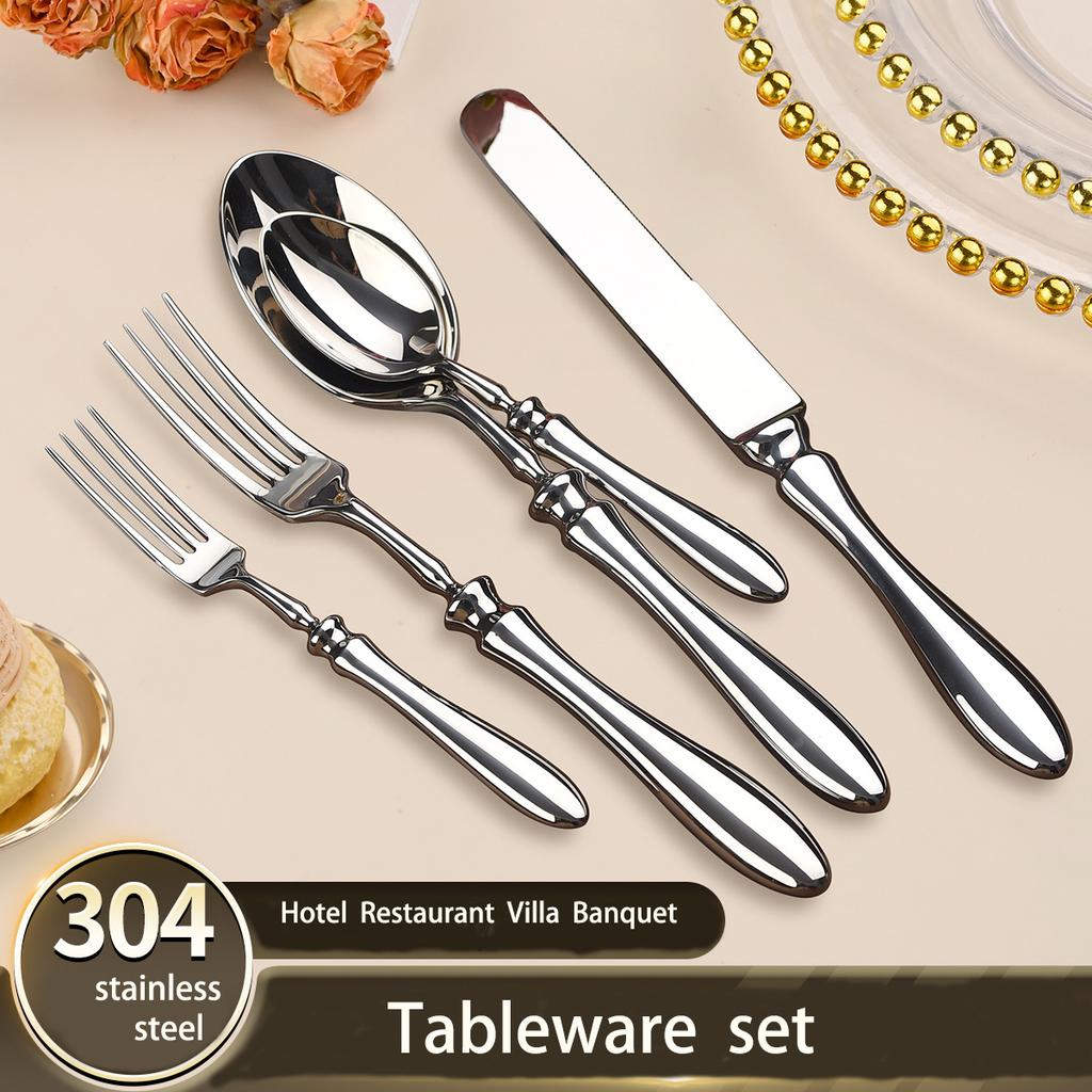 304 Stainless Steel Knife and Fork High-end Steak Western Restaurant Hotel Forging Craft Tableware Set