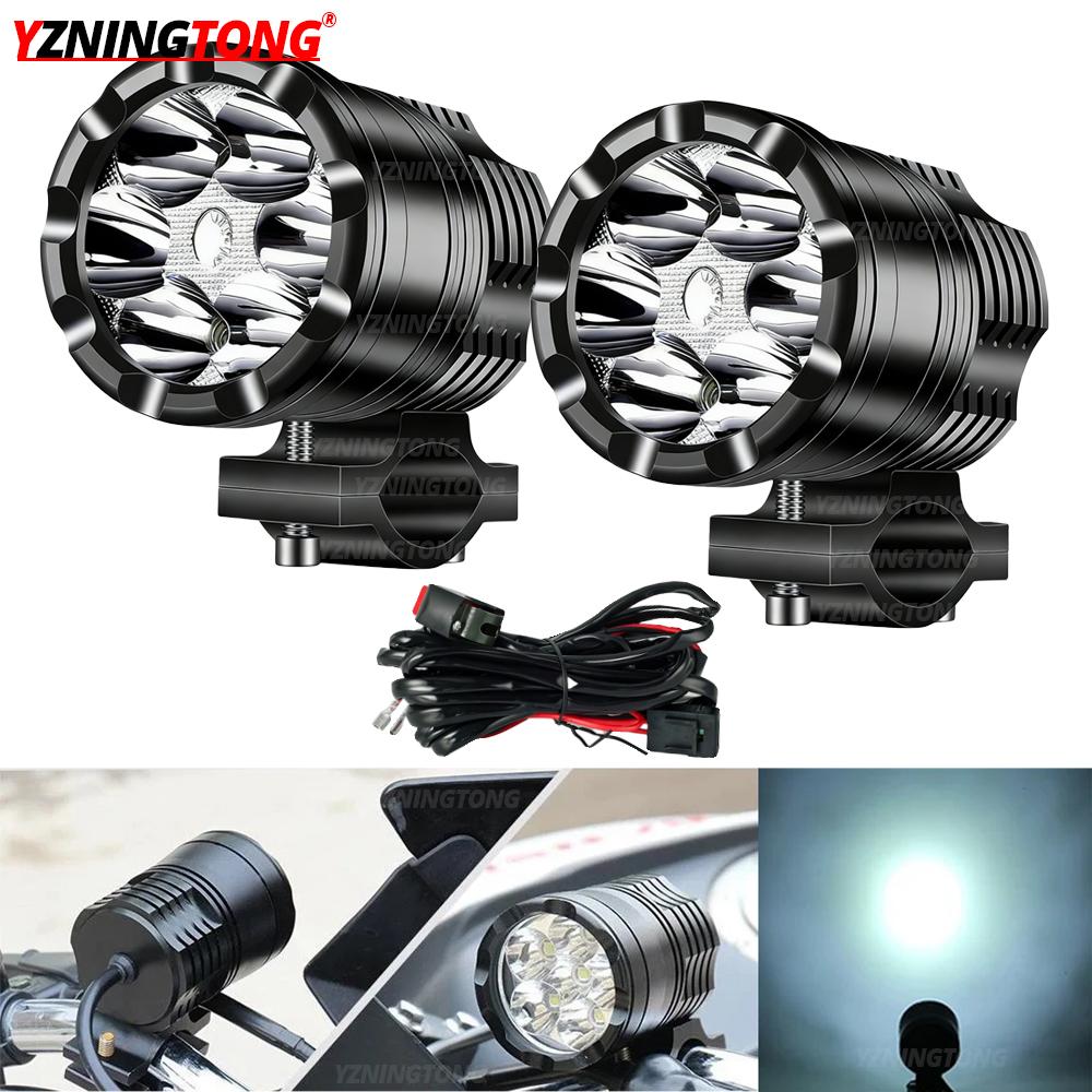 6 Led Chips Additional strobe LED Spotlight for Motorcycle 200W Motocross Flash led Headlights Fog Light for car ATV UTV 12V 24V