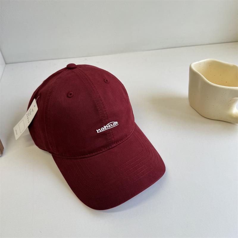 ins soft top simple embroidery baseball cap women spring and summer out of the street wide brim show face small cap couple shade
