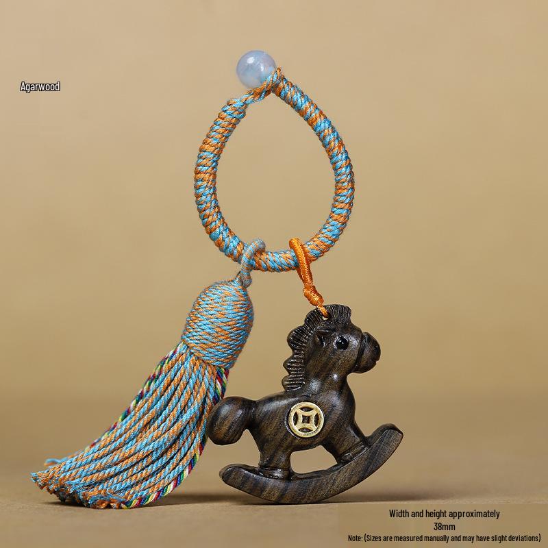 Zodiac Rocking Horse Pendant: Lucky Keyring & Safety Charm Gift