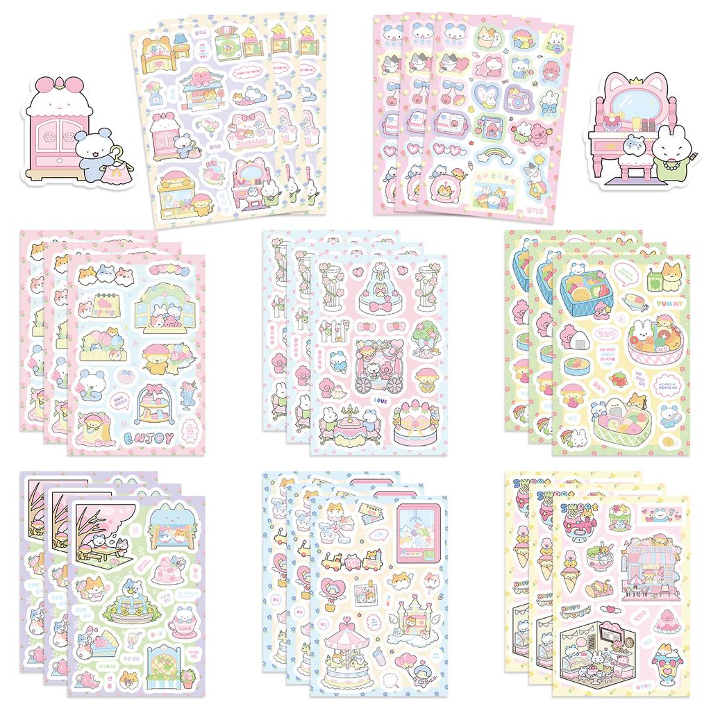 8 Cartoon Spring Travel Collage Hand-on DIY Guka Hand Account Mobile Phone Case Laptop Decoration Waterproof