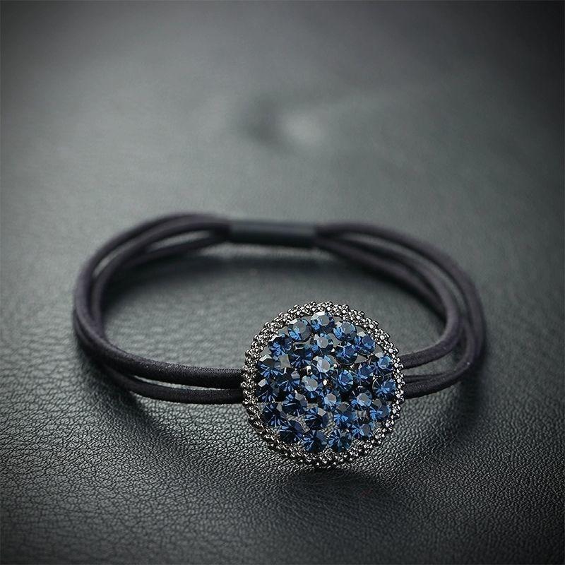 

Ins Rhinestone Rope Female Ponytail Strong Hair Rope Headdress Retro Korean Version of The Simple Rubber Band Leather Case Tie Hair Ring