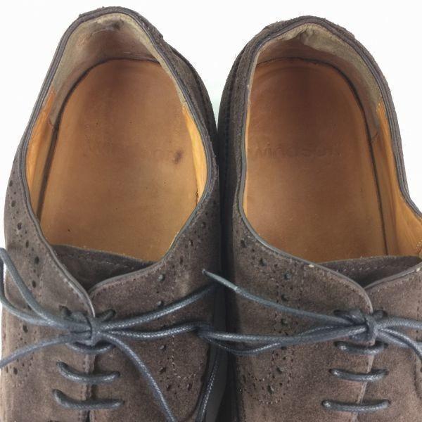 80s-90s Vintage Windsor Goodyear Welted Suede Wingtip Business Shoes Brown size 9.5 27.5(USED)