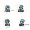 Zen Garden Animal Monk Resin Statue Stone Decor for Outdoor Meditation Home Spiritual Ambiance