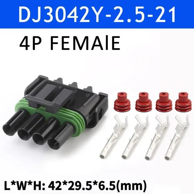 5/20/100sets 1 2 3 4 6Pin Way Delphi 2.5 GM Automotive Female Male Weather Pack Electrical Socket Plug -Automobile Connectors