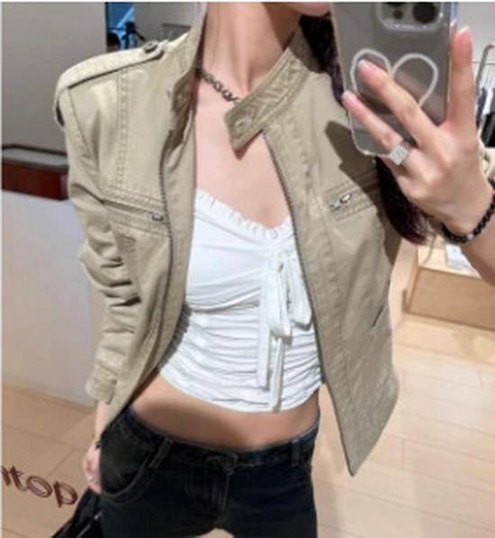 2025 Women's Short Slim Hooded Denim Jacket – Korean Style, Long-Sleeved, for Spring & Autumn Students