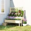 Raised Garden Bed 2-Tier Stepped Design Planter Box with Trellis for Climbing Plants 108x62x120 cm