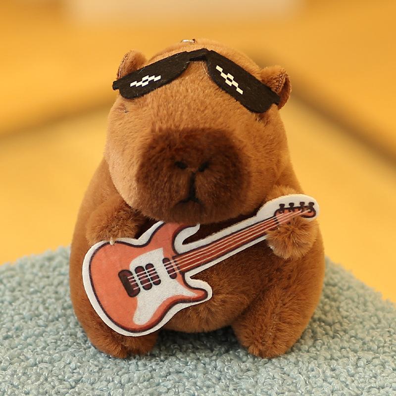 Cute Ugly Capybara Plush Keychain Kawaii Water Hog Doll Bag Pendant Charm Gift
