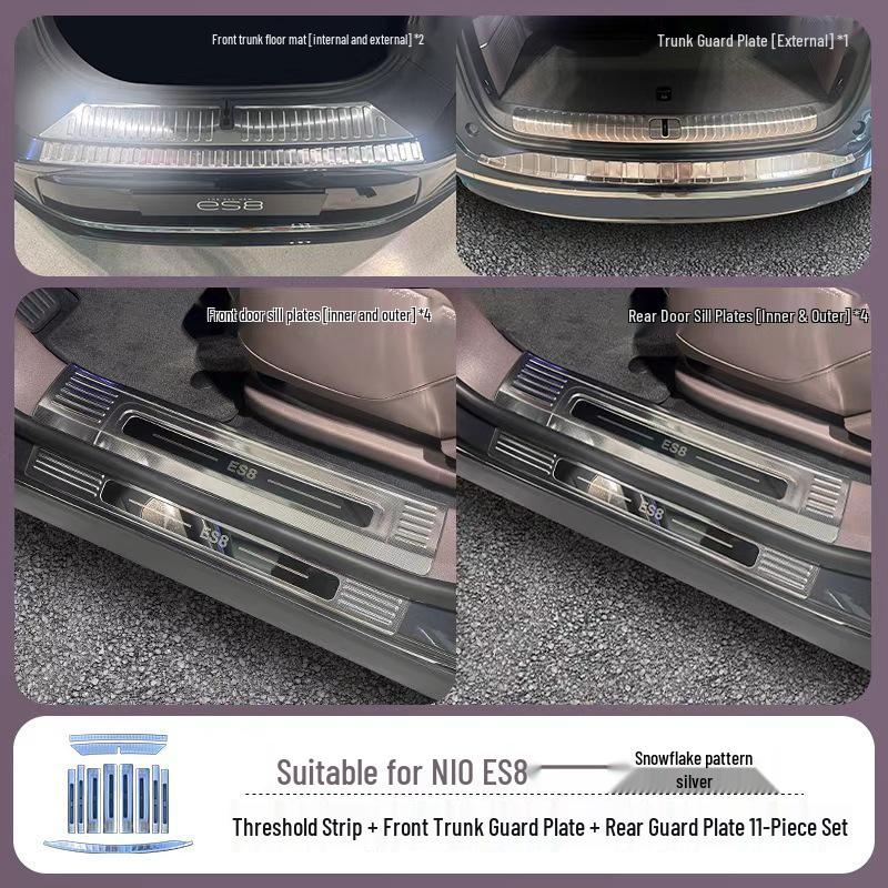 Nio ES8 Stainless Steel Welcome Pedal Strips, 3rd Gen Anti-Scratch, Full Protection, Compatible with 26 Models