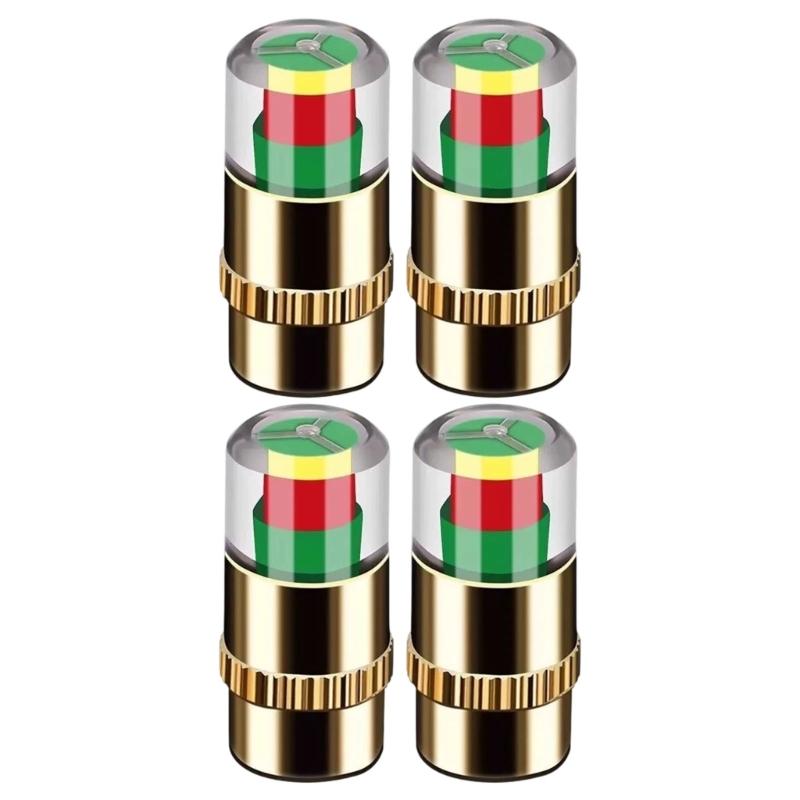 Visual Tire Pressure Indicator Cap for Quick Check with Green Yellow Red Warning Helps Avoid Blowouts Improve Safety on All Vehicles