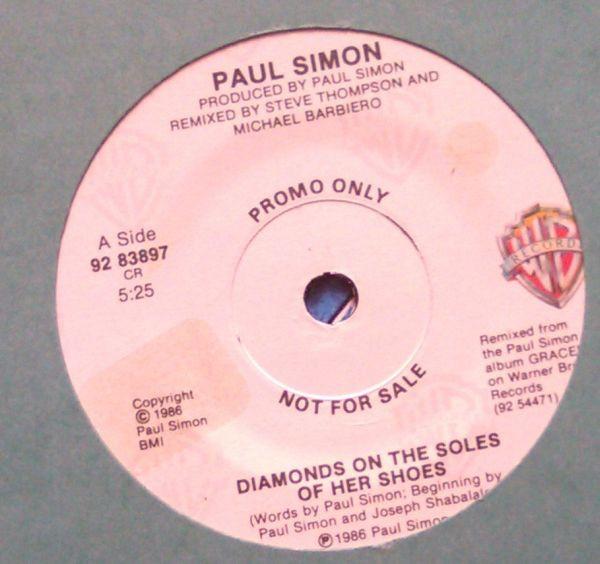 

7inch Record PAUL SIMON Diamonds On The Soles Of Her Shoes 9283897PROMO WARNER BROS 1986 Canada Pop Used