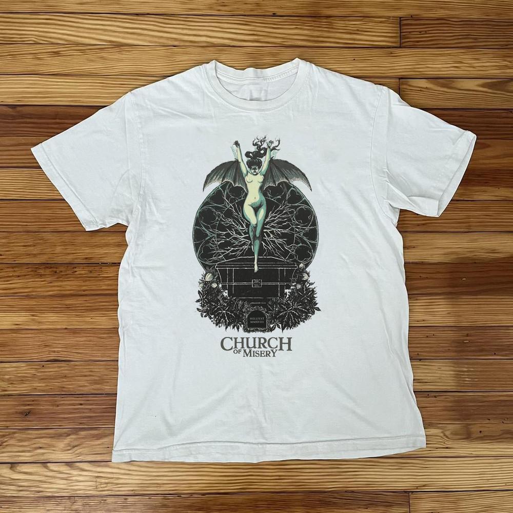 RARE Church of Misery White Cotton All size S-5XL Unisex Shirt DM167 Unisex T-Shirt L