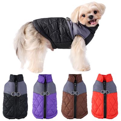 Winter Dog Jacket For Small Medium Dogs Cats Reflective Plaid Puppy Clothes With D-Ring Chihuahua Yorkies Waistcoat Pet Costumes