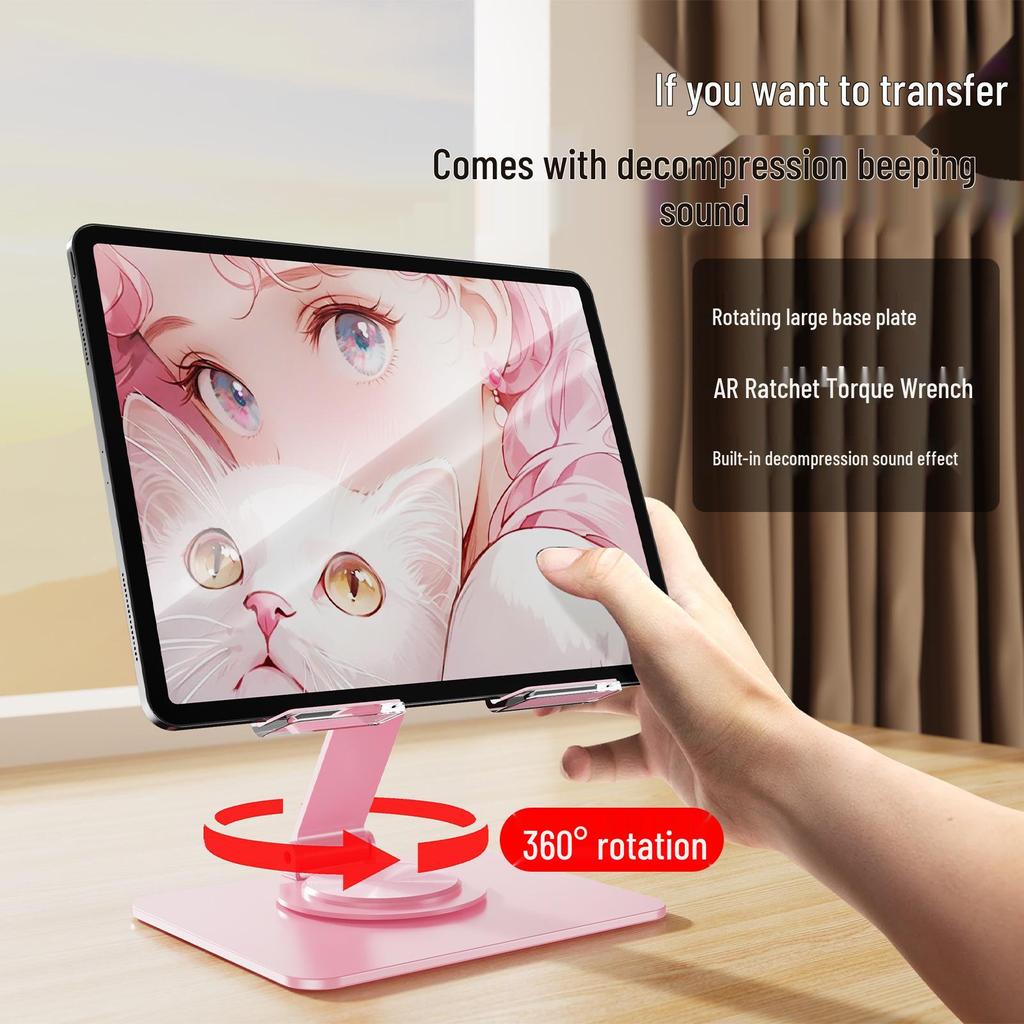 360° Rotatable Tablet Stand for iPad - Cute Rabbit Design for Desktop, Live Broadcast, and Outdoor Use