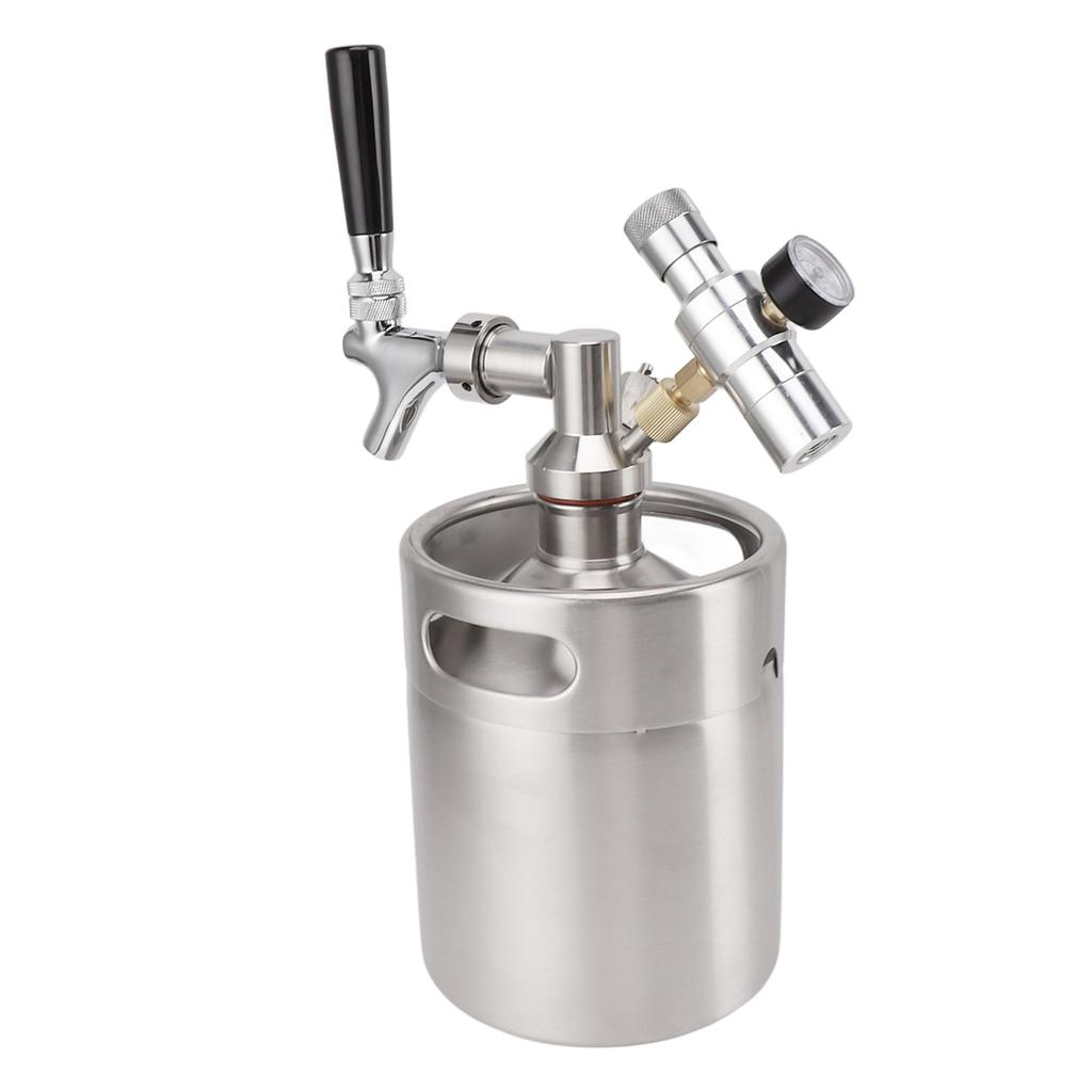 Mini Keg Growler 2L 150PSI Přenosný domácí tlakový sudový systém z nerezové oceli výdejník piva pro