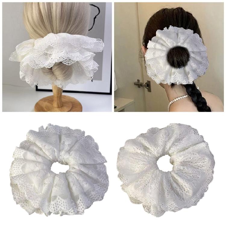 Elaborate Lace Hair Tie for Women Hair Rings Lovely Multi Layer Lace Scrunchies Oversized Hair Rope Hair Tie